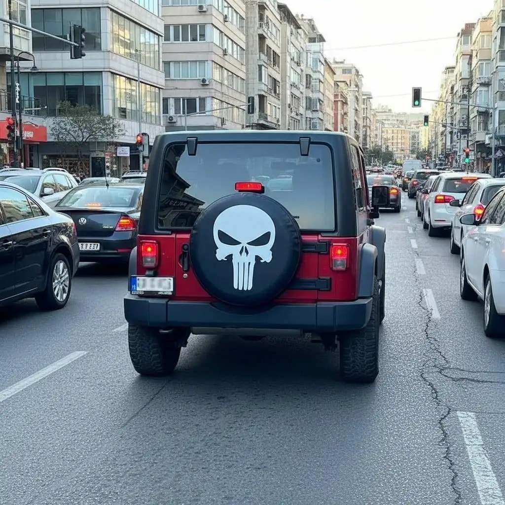 Skull Spare Wheel Tire Cover
